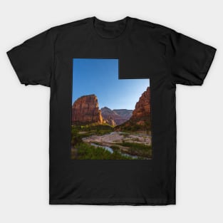 Utah State Outline (Zion National Park Angel's Landing) T-Shirt